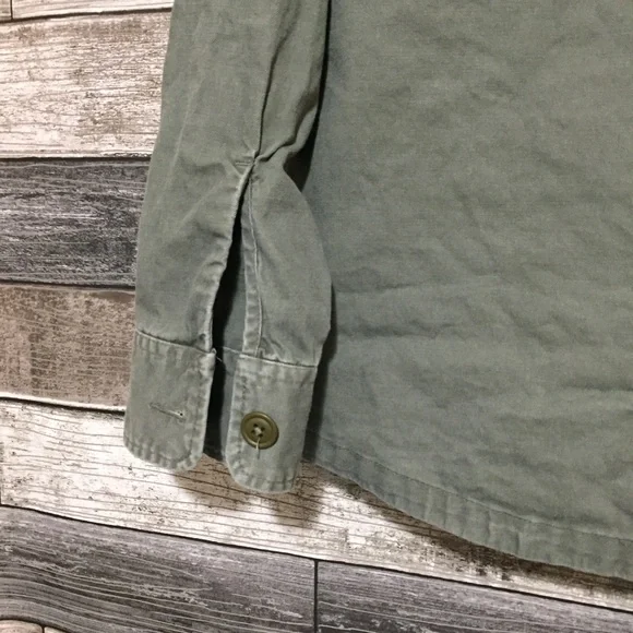 Abercrombie Fitch Shirt Jacket Men’s XS Green Canvas Military Pockets - Picture 6 of 10